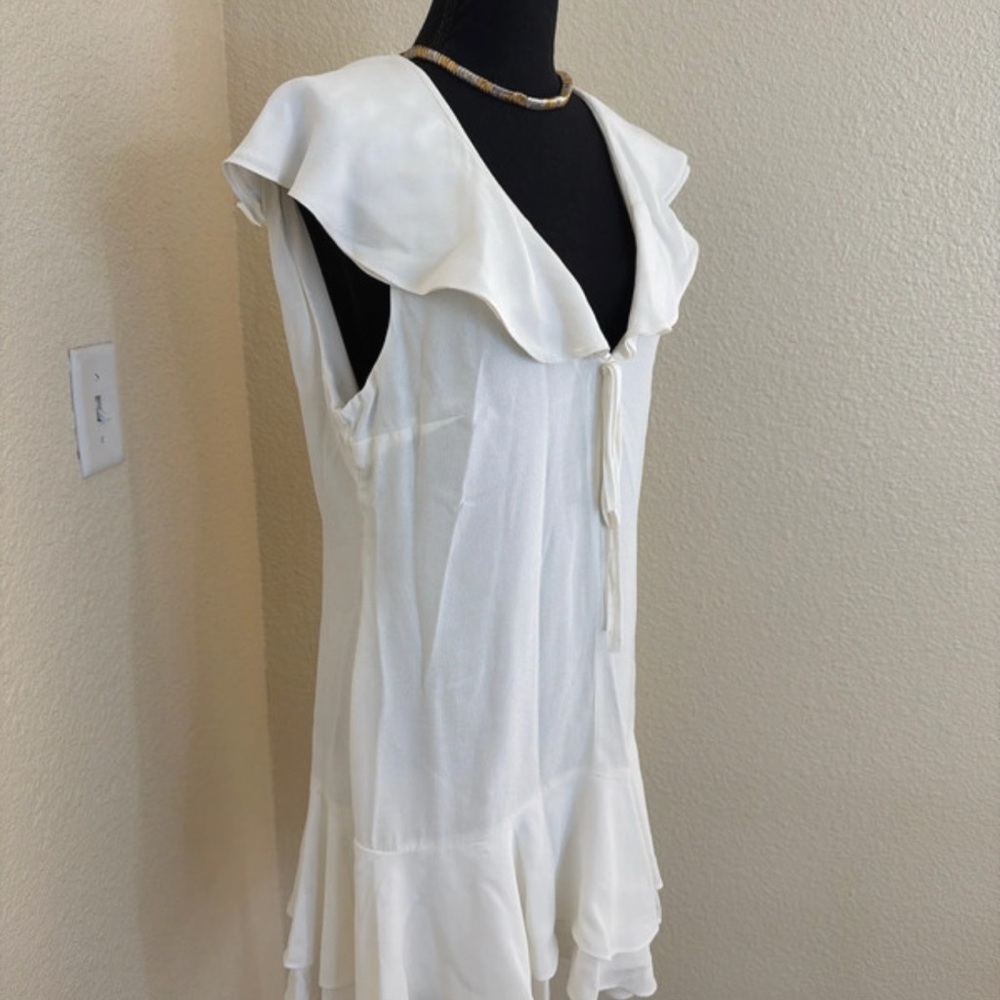 Zara Cream Ruffled Midi Dress - Picture 3 of 7